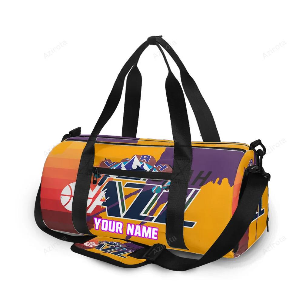 Utah jazz emblem v19 personalized name travel bag gym bag 2424 Travel Bag