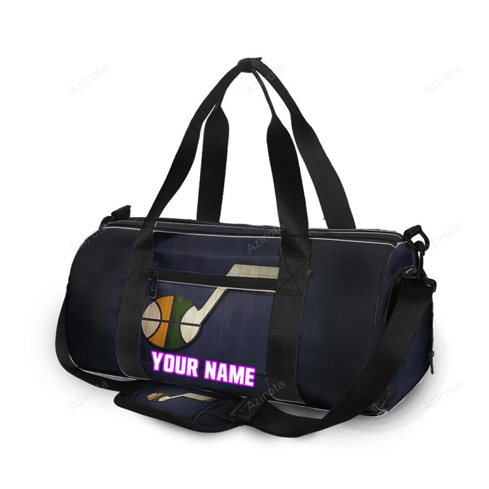 Utah jazz emblem v45 personalized name travel bag gym bag 2616 Travel Bag