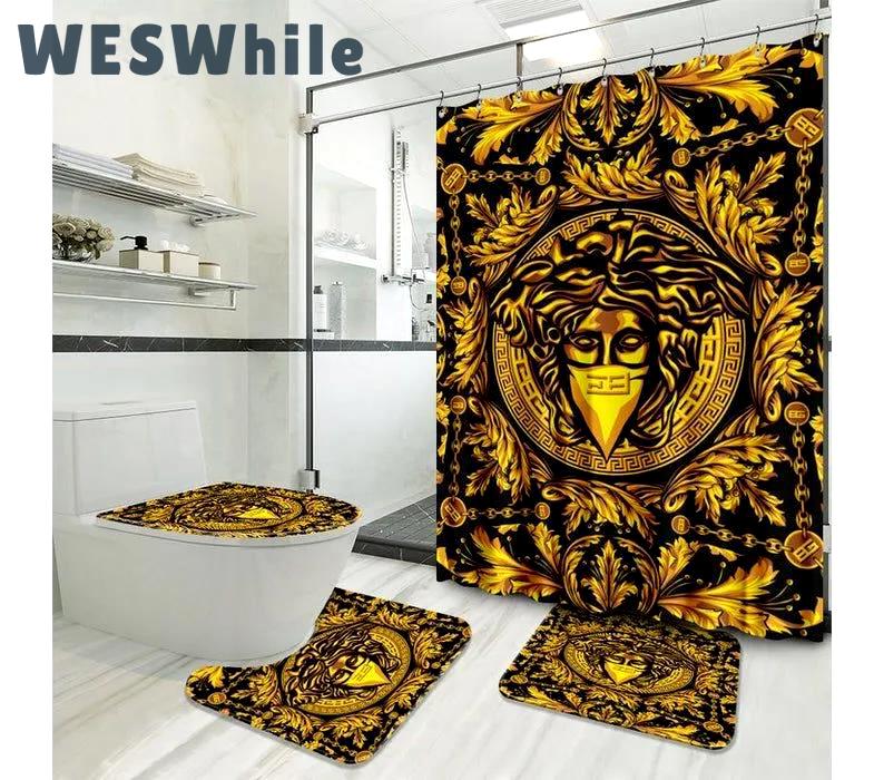 Versace hypebeast home decor luxury fashion brand bathroom sets bath mat Bathroom Set