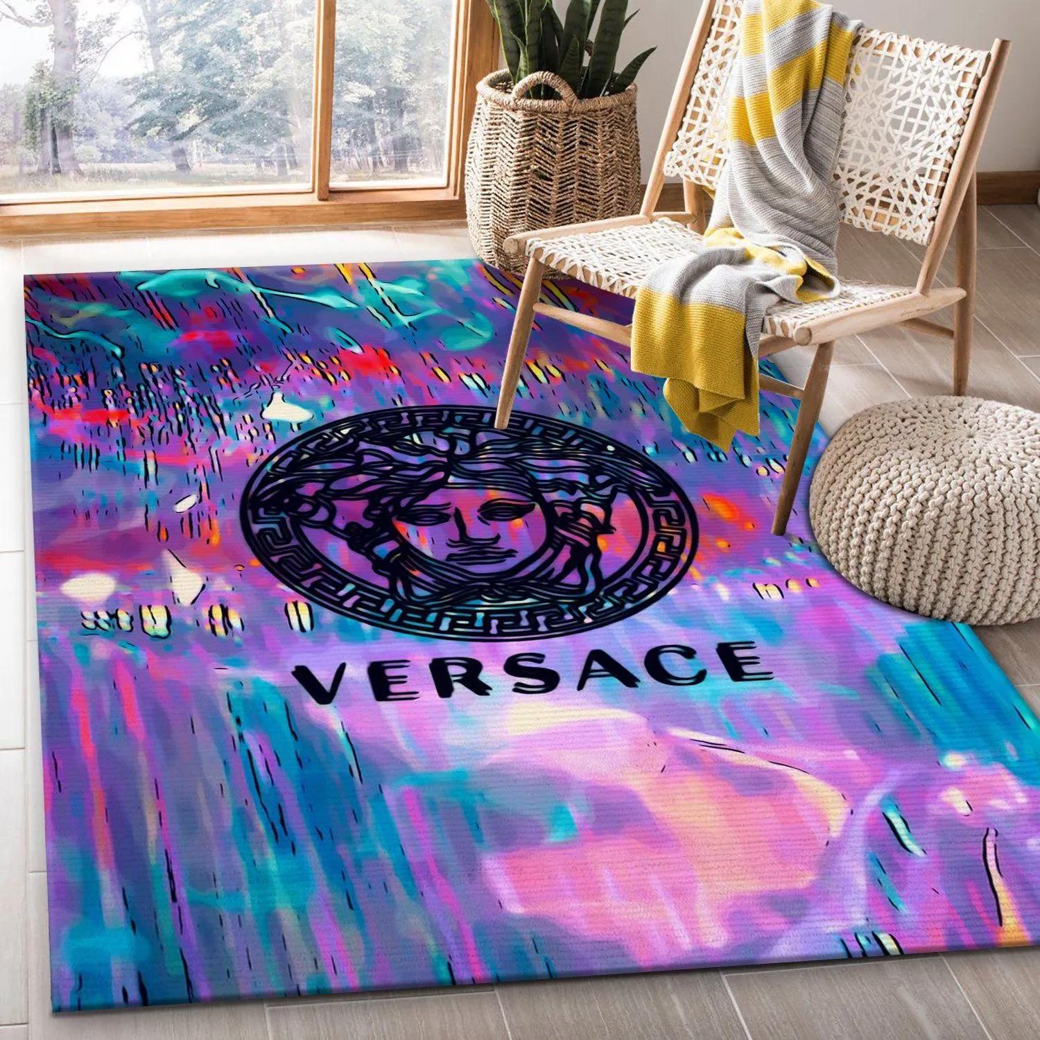 Versace logo type 814. Upgrade Your Living Room with Luxury Home Decor: Area Carpets, Floor Decor, Door Mats, and Hot Gift Items with style a High-End Fashion Brand Rectangle Rug