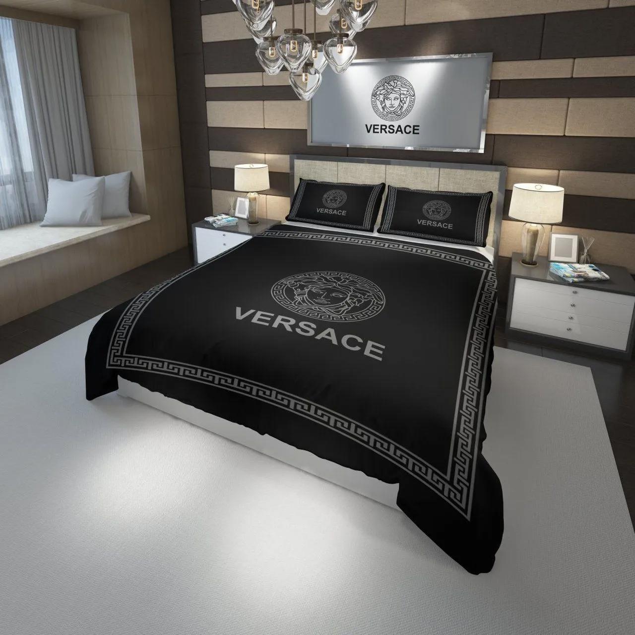 Versace luxury brand bedding sets bedspread duvet cover set, bedroom decor , thanksgiving decorations for home Bedding Sets
