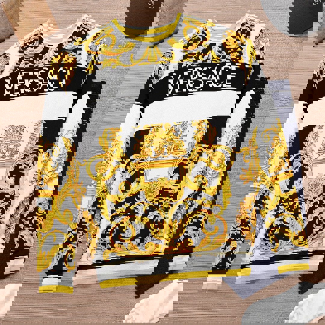 Versace luxury ugly sweater for winter hot 2025style 433 Christmas Ugly Sweater