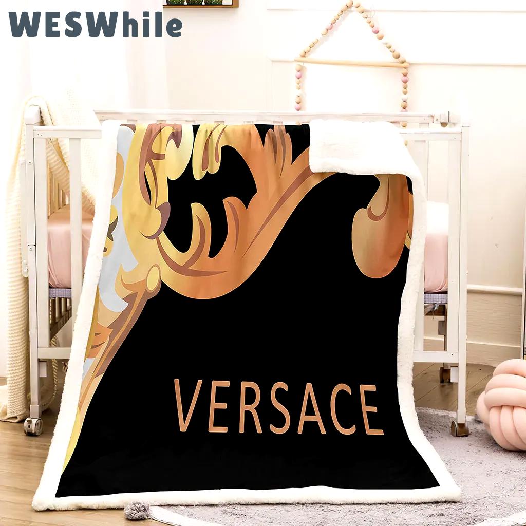 Versace pattern luxury brand premium blanket fleece home decor 27 Blanket Fleece