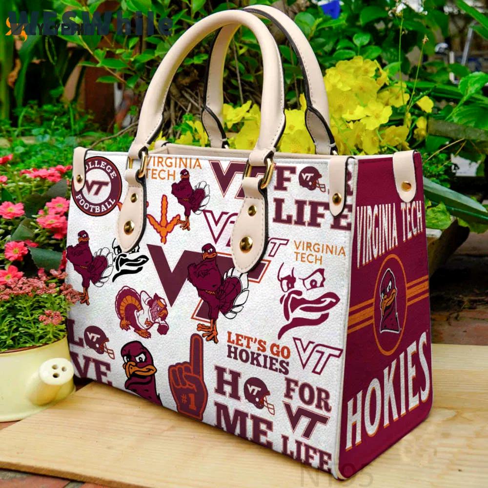 Virginia tech leather handbag gift for women 4184 Women Leather Hand Bag