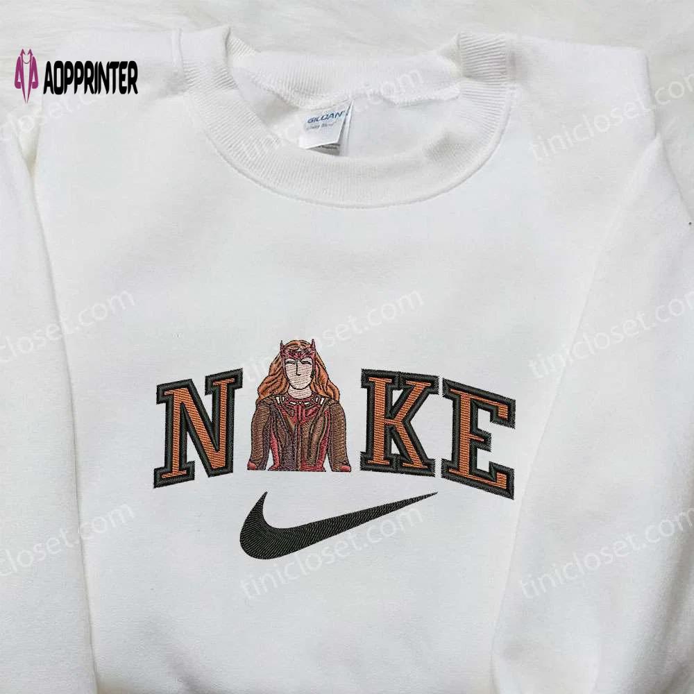 Wanda maximoff x nike embroidered sweatshirt: marvel characters & inspired shirt Embroidered Shirt