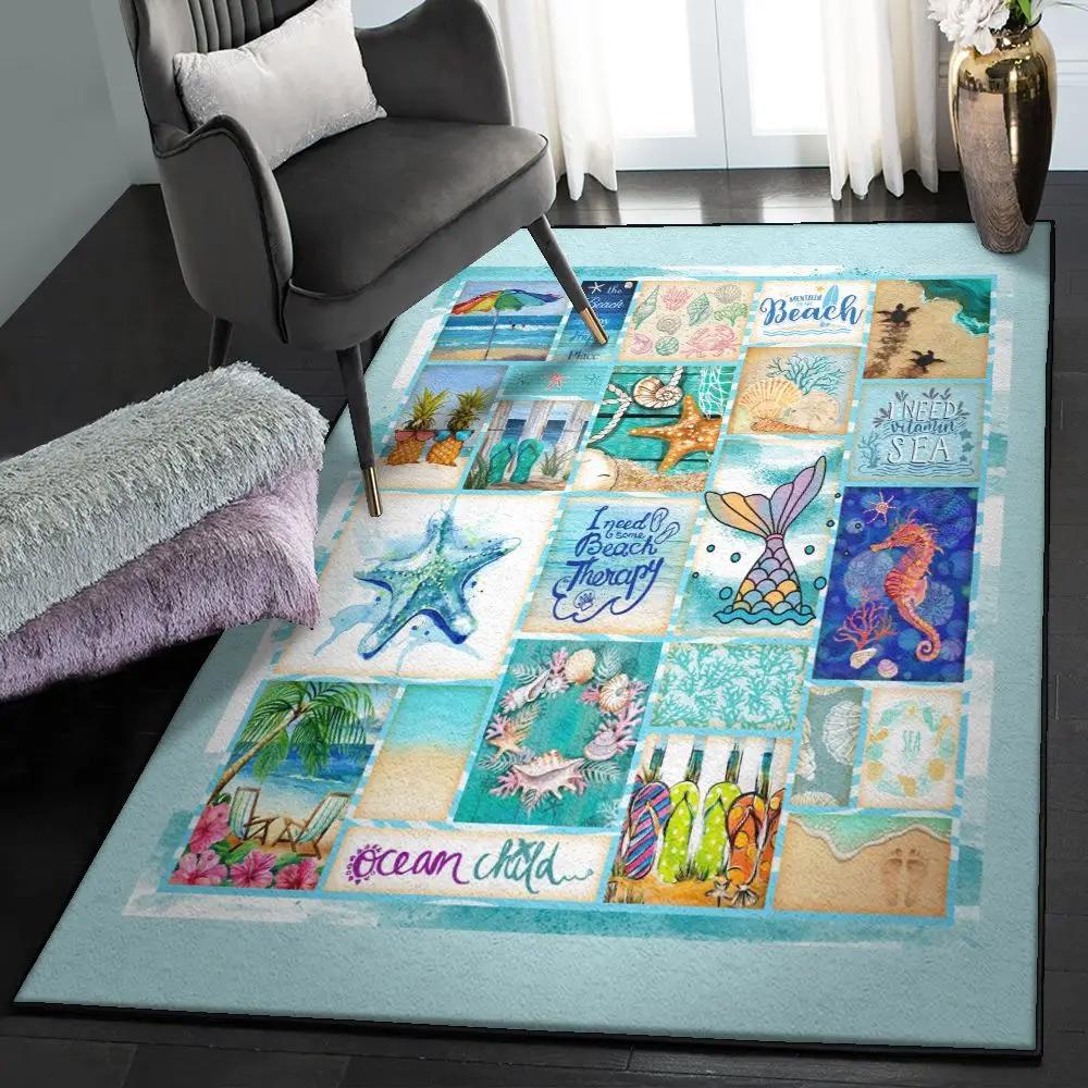 Wave modern rugs, beach life gs cl rug Rectangle Rug