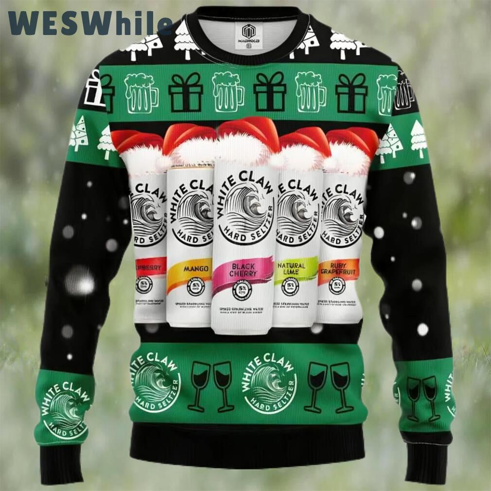 White claw beer ugly christmas sweater, faux wool sweater, gifts for beer lovers, international beer day, best christmas gifts for 2022 ? prinvity Christmas Ugly Sweater
