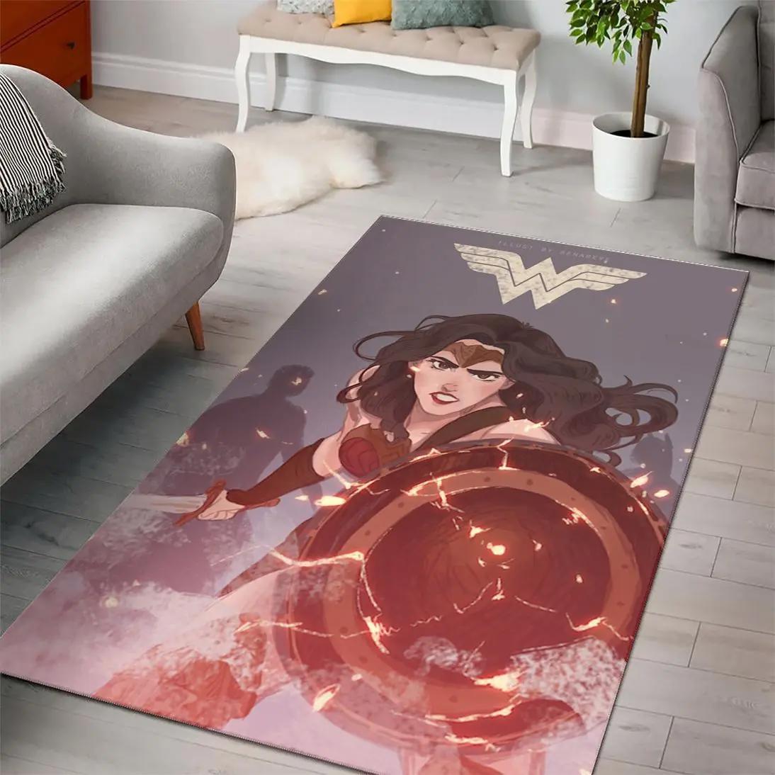 Wonder woman dc comic movies area rugs living room carpet rug regtangle Rectangle Rug