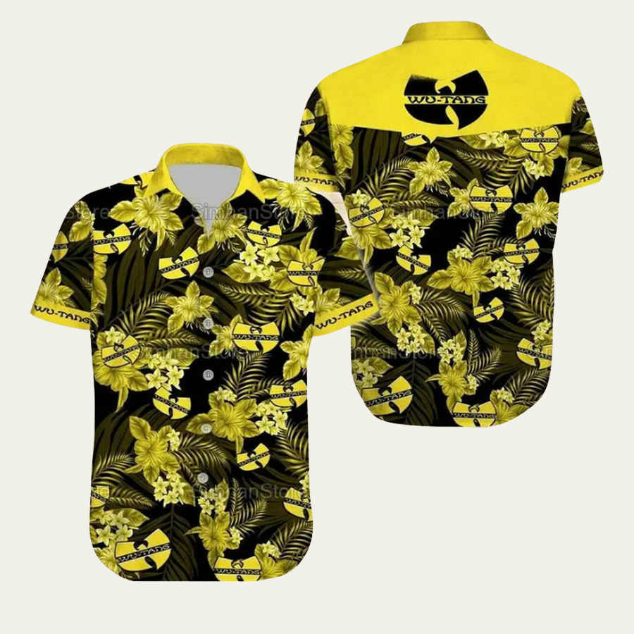 Wu tang clan hip hop band floral aloha hawaiian shirt Hawaii Shirt Shorts & Flip Flops