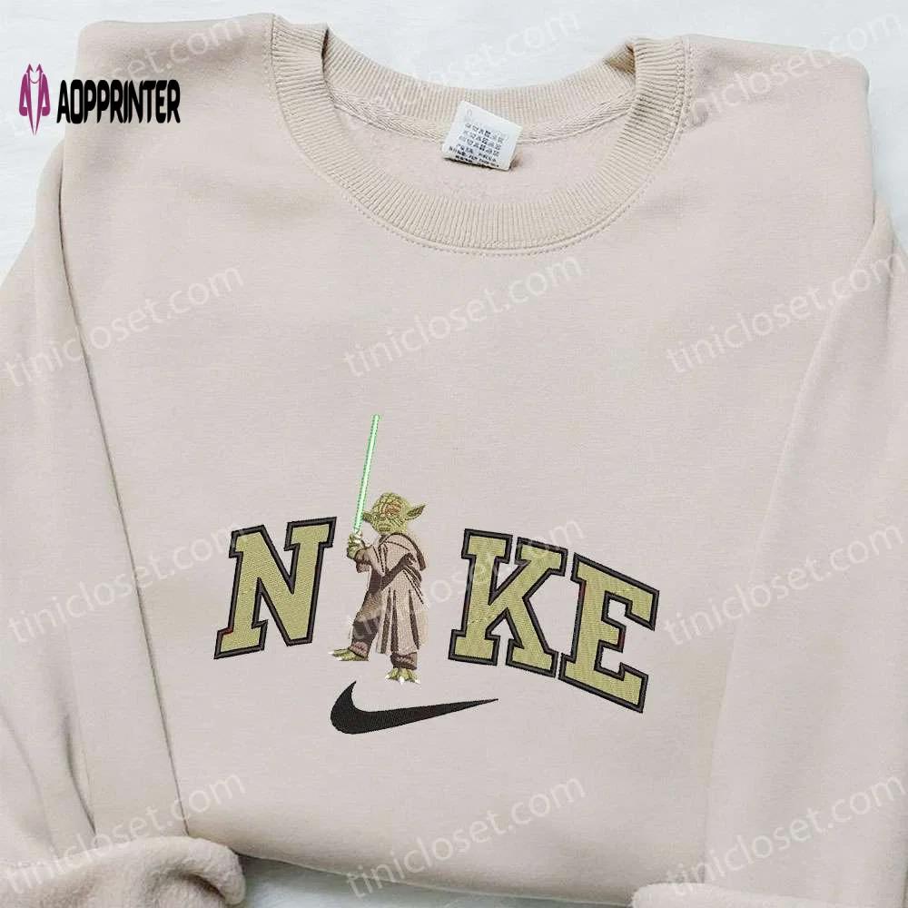 Yoda x nike movie embroidered shirt: star wars inspired nike shirt Embroidered Shirt