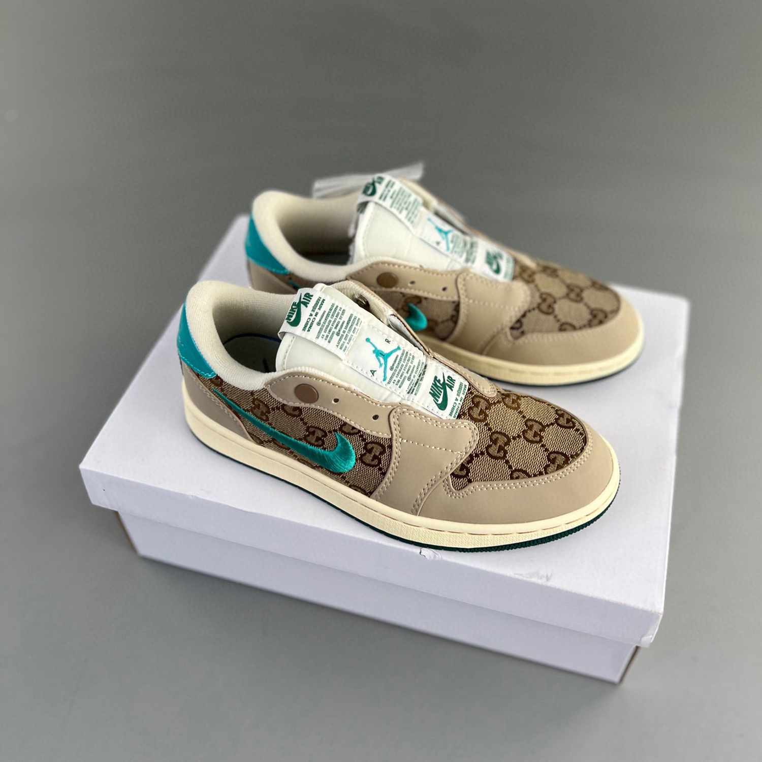 Air jordan 1 low slip x gucci – color green – 06dhlh12-214 – full size 36-46