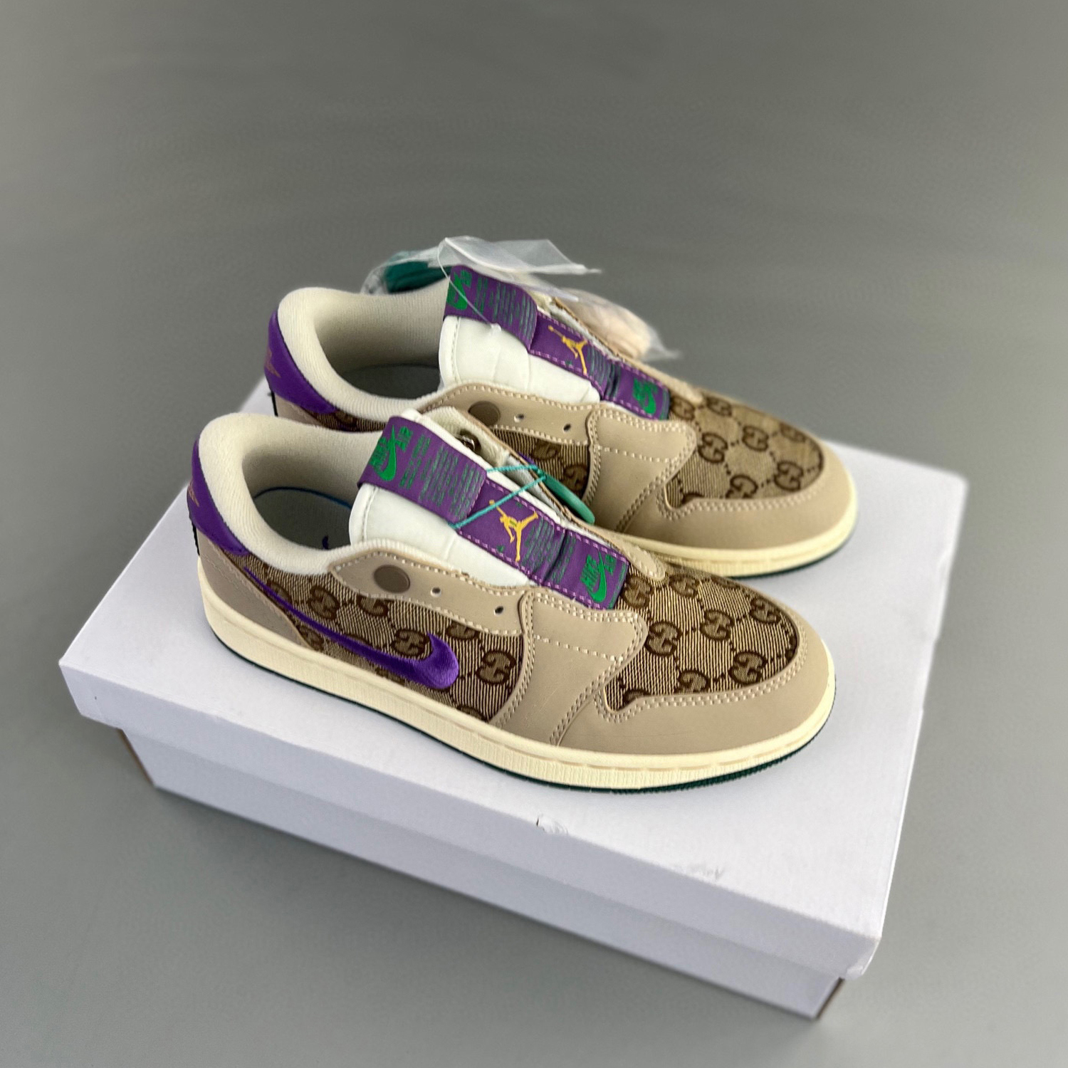 Air jordan 1 low slip x gucci – color green – 06dhlh12-214 – full size 36-46