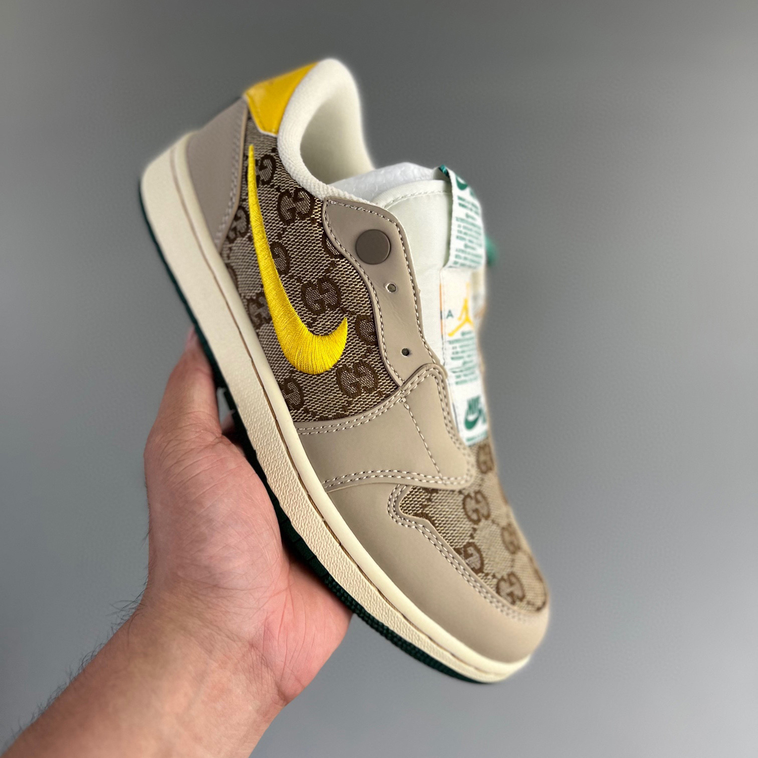 Air jordan 1 low slip x gucci – color light red – 06dhlh12-209 – full size 36-46