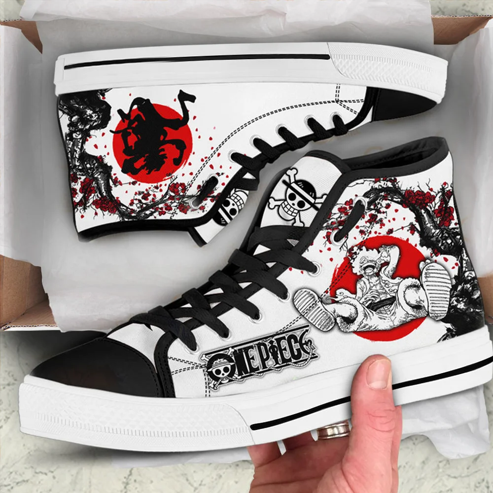 Onepiece Monkeydluffy Trainer Shoe Converse Hightop Footwear Zorohightopconverseshoesonepiececustomshoes Airforce1custom High Top Canvas Shoes - Fashion That Inspires Confidence, Feel the Sophistication Now!