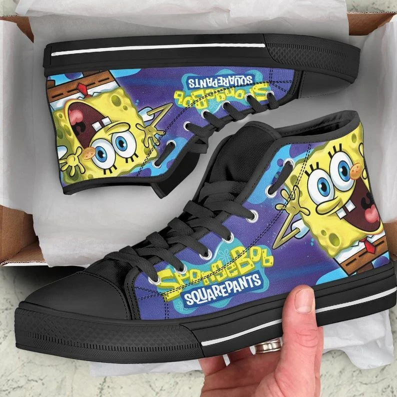 SpongeBob SquarePants Squarepants Pon Trainer Sloths Shoe Converse Hightop Casual High Top Canvas Shoes - Where Fashion Meets Functionality, Own the Trends Now!