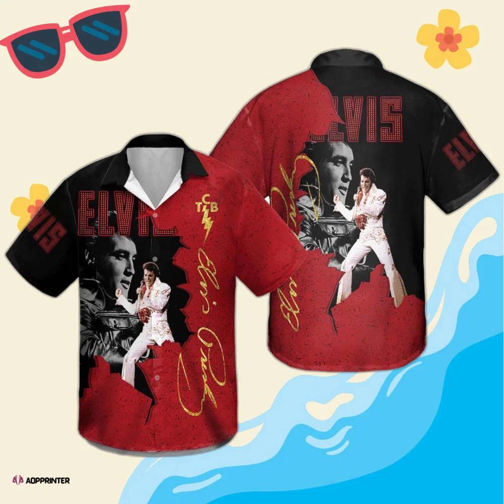 3d elvis presley unisex hawaiian shirt hot summer red 01 Hawaii Shirt