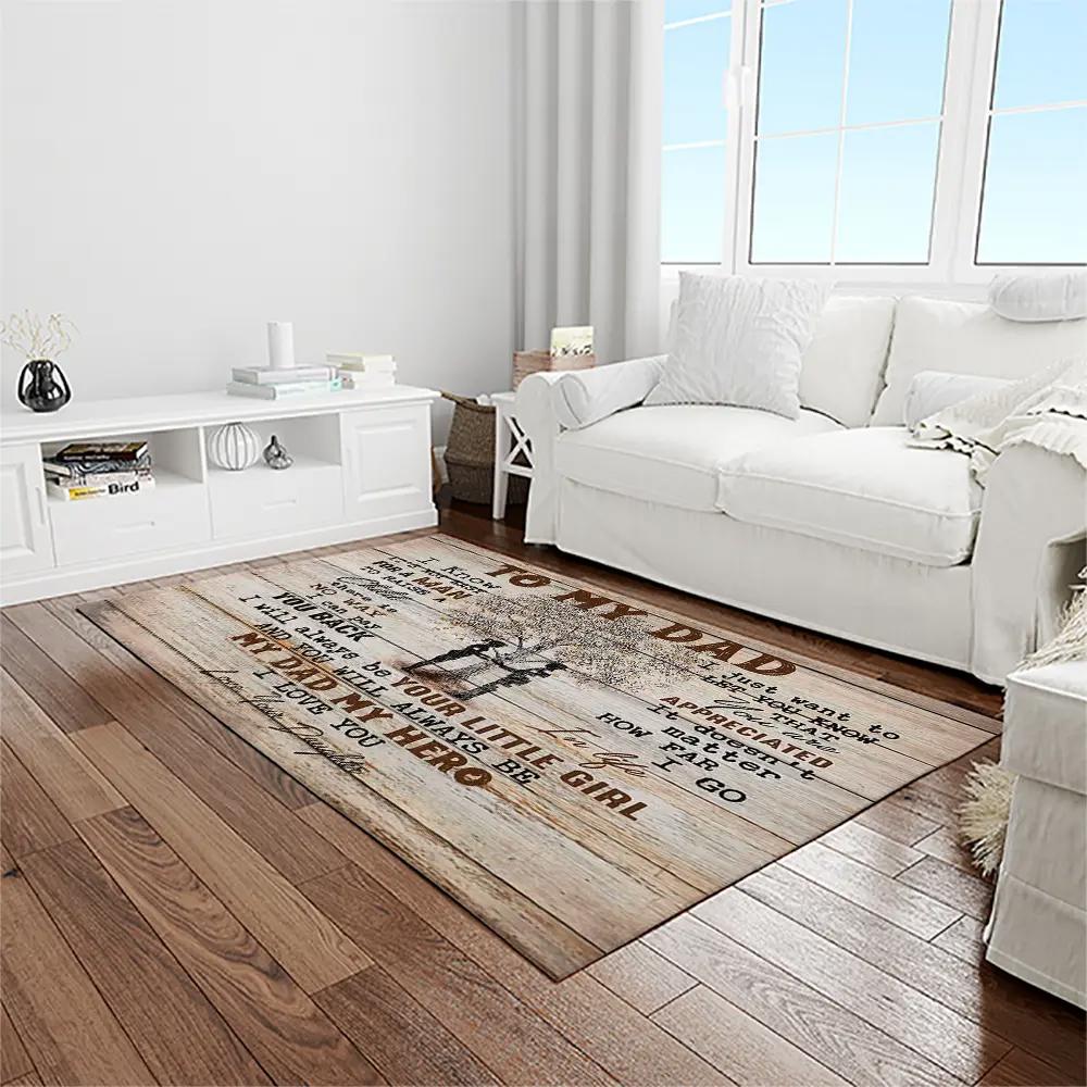 A letter to my dad, my father my hero hunting fav quote area rug meaningful gift for father’s day 07 Rectangle Rug