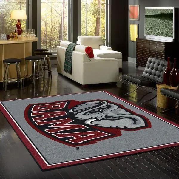 Alabama crimson tide area rugs ncaa living room carpet Rectangle Rug