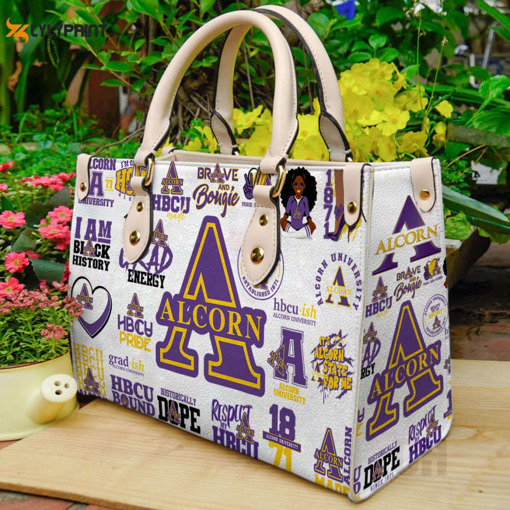 Alcorn state braves leather handbag 2 2450 Women Leather Hand Bag
