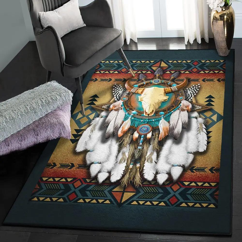 America lovers washable area rugs, native american bull gs cl rug Rectangle Rug