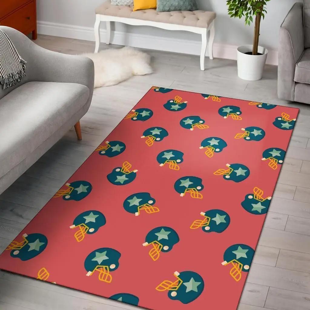 American football pattern print area rug area rug living room carpet rug regtangle carpet floor decor home decor Rectangle Rug
