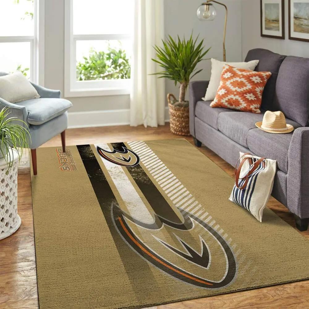 Anaheim ducks nhl area rugs team logo style living room regtangle carpet Rectangle Rug