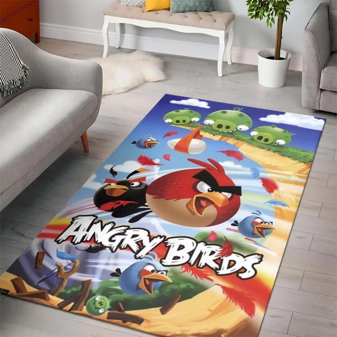 Angry birds gaming collection area rugs living room carpet rug regtangle carpet floor decor home decor Rectangle Rug