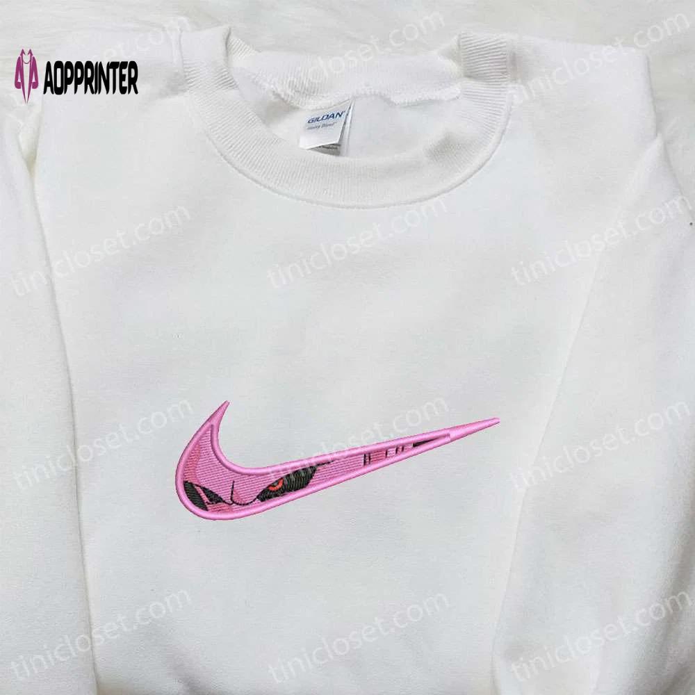 Anime-inspired nike swoosh x majin buu embroidered shirt dragon ball hoodie & sweatshirt Embroidered Shirt
