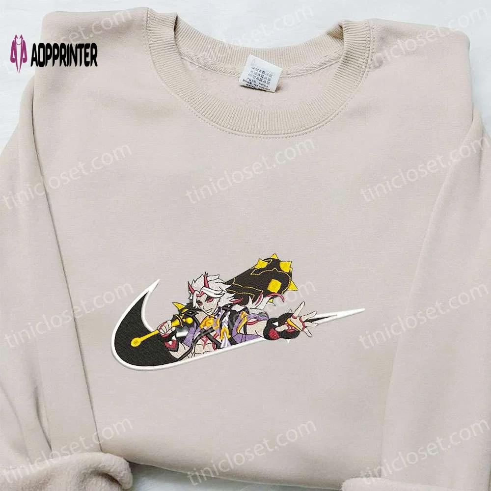 Arataki itto x swoosh game hoodie: nike inspired embroidered shirt perfect family gift ideas Embroidered Shirt