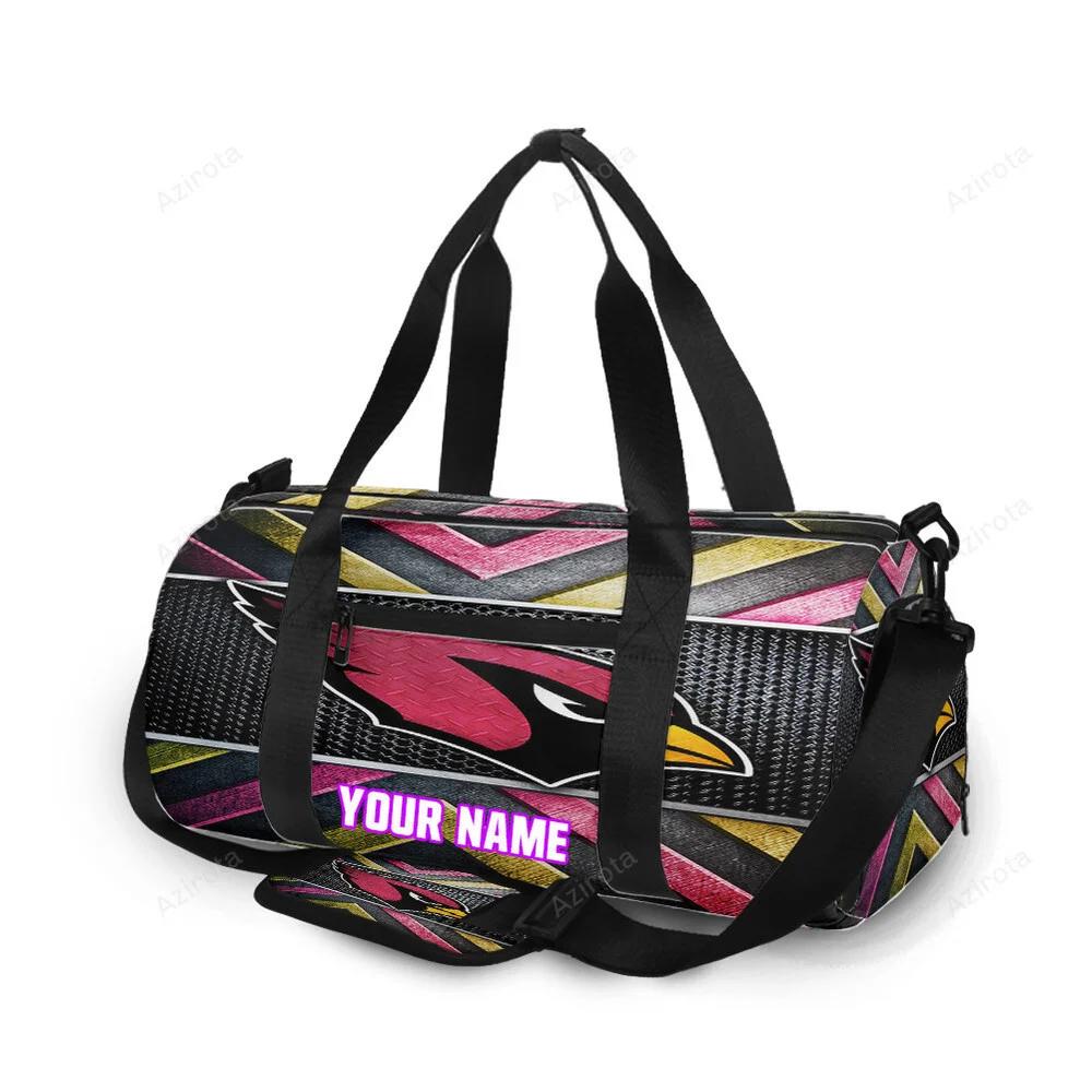 Arizona cardinals logo metal personalized name travel bag gym bag 1461 Travel Bag