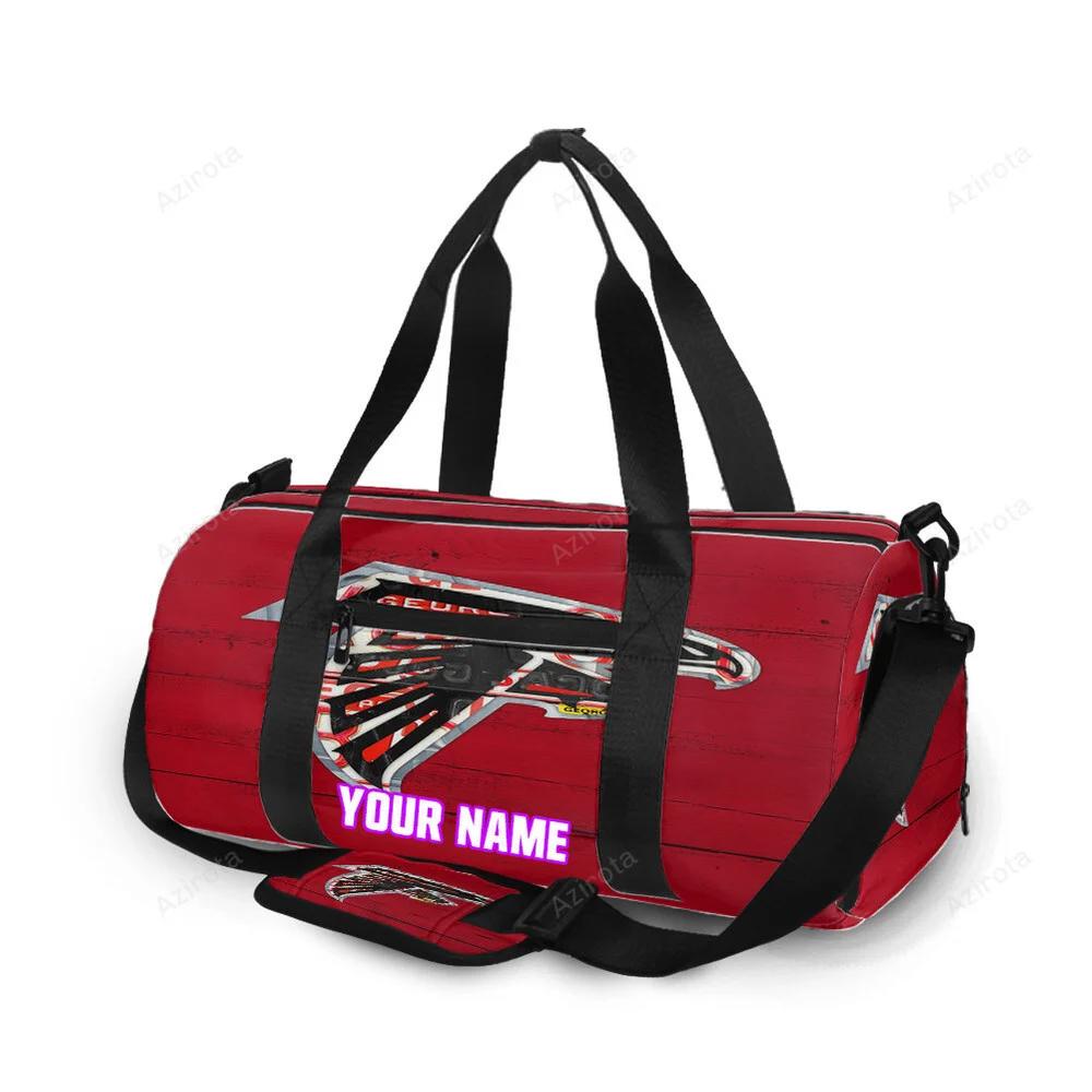 Atlanta falcons wood texture3 personalized name travel bag gym bag 924 Travel Bag