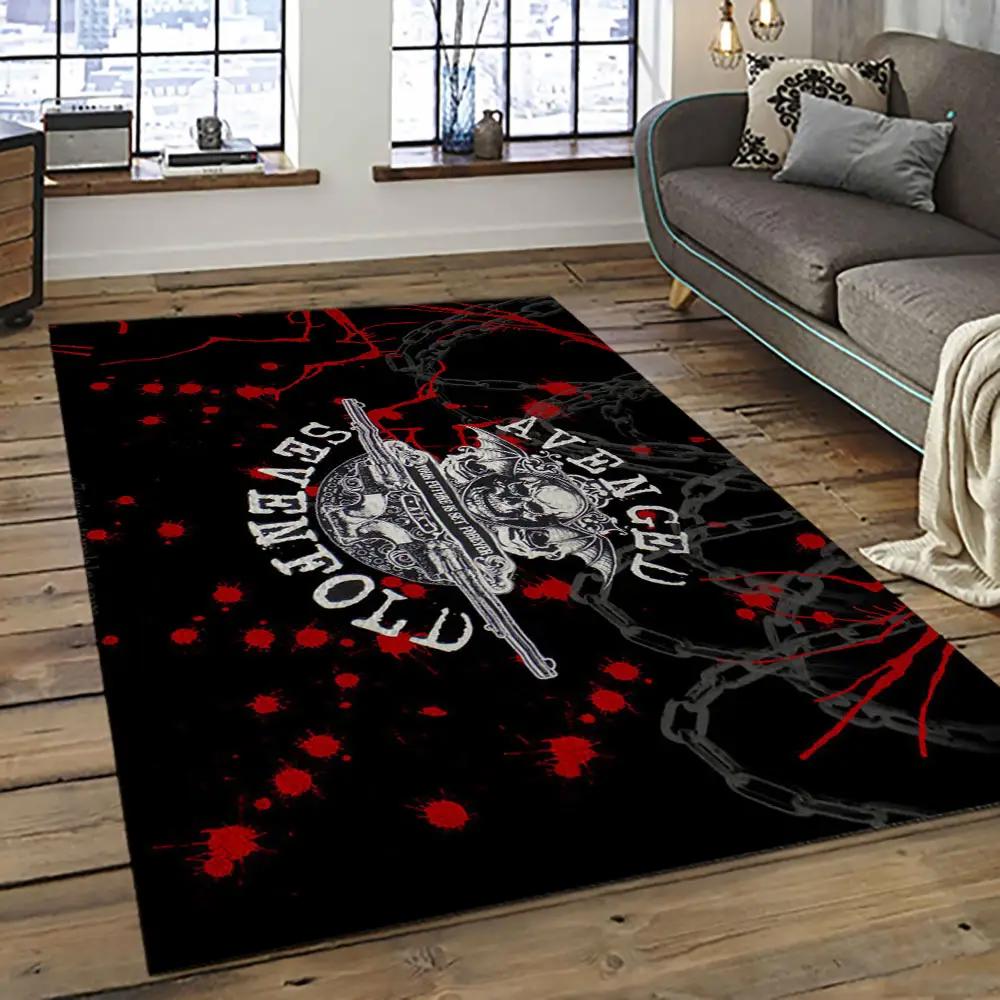 Avenged sevenfold heavy metal band music metalheads carpet area rug home decor best gift for friends as16 Rectangle Rug