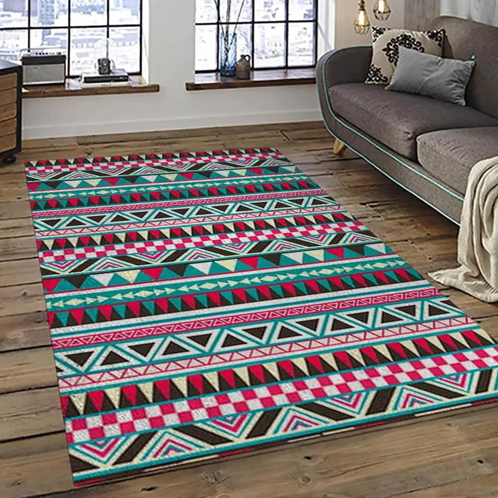 Aztec southwestern geometric shape pattern carpet area rug best gift for home decor event gift asg67 Rectangle Rug