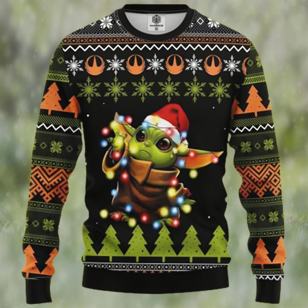 Baby yoda santa light christmas gift ugly christmas sweater Christmas Ugly Sweater