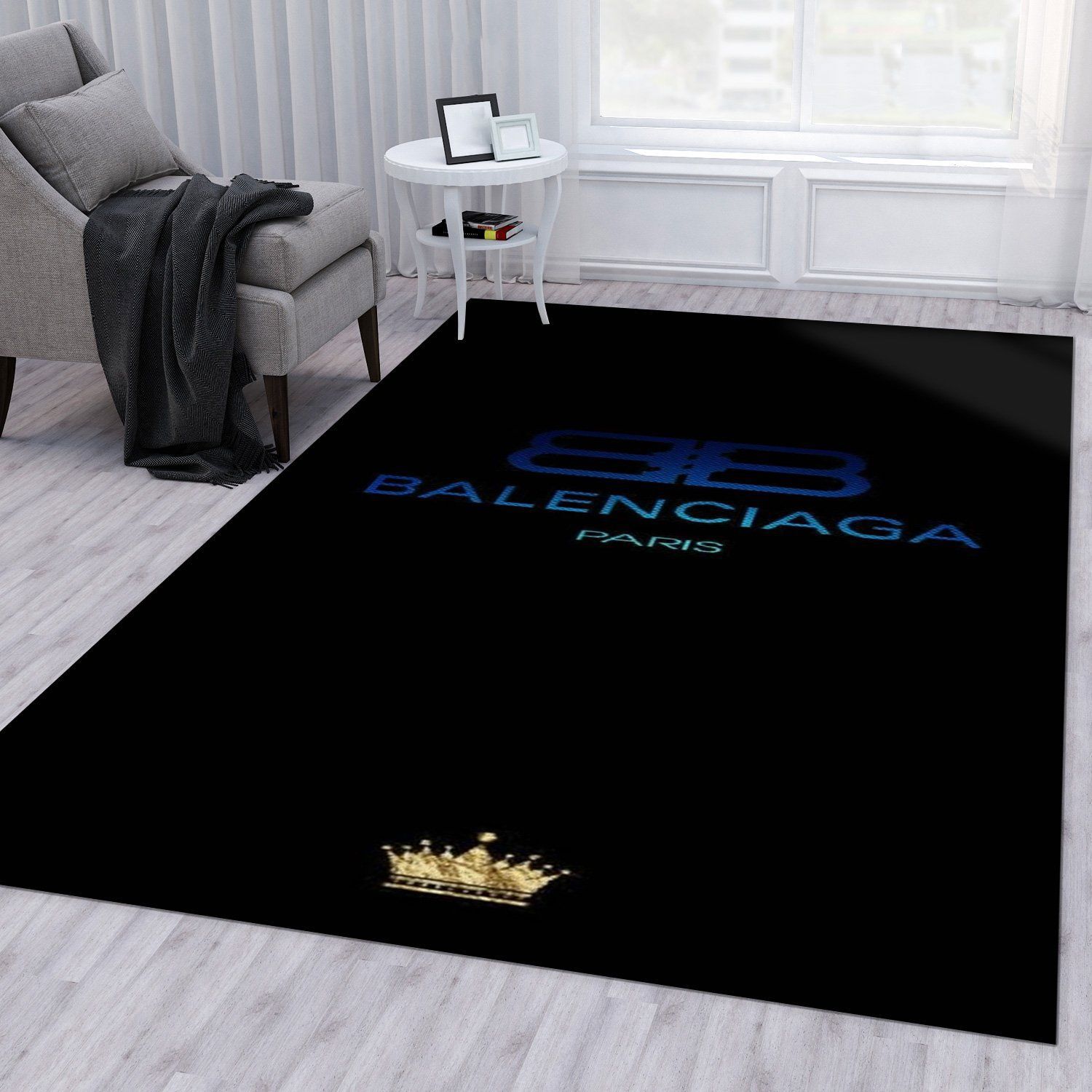 Balenciaga paris logo type 596. Upgrade Your Living Room with Luxury Home Decor: Area Carpets, Floor Decor, Door Mats, and Hot Gift Items with style a High-End Fashion Brand Rectangle Rug