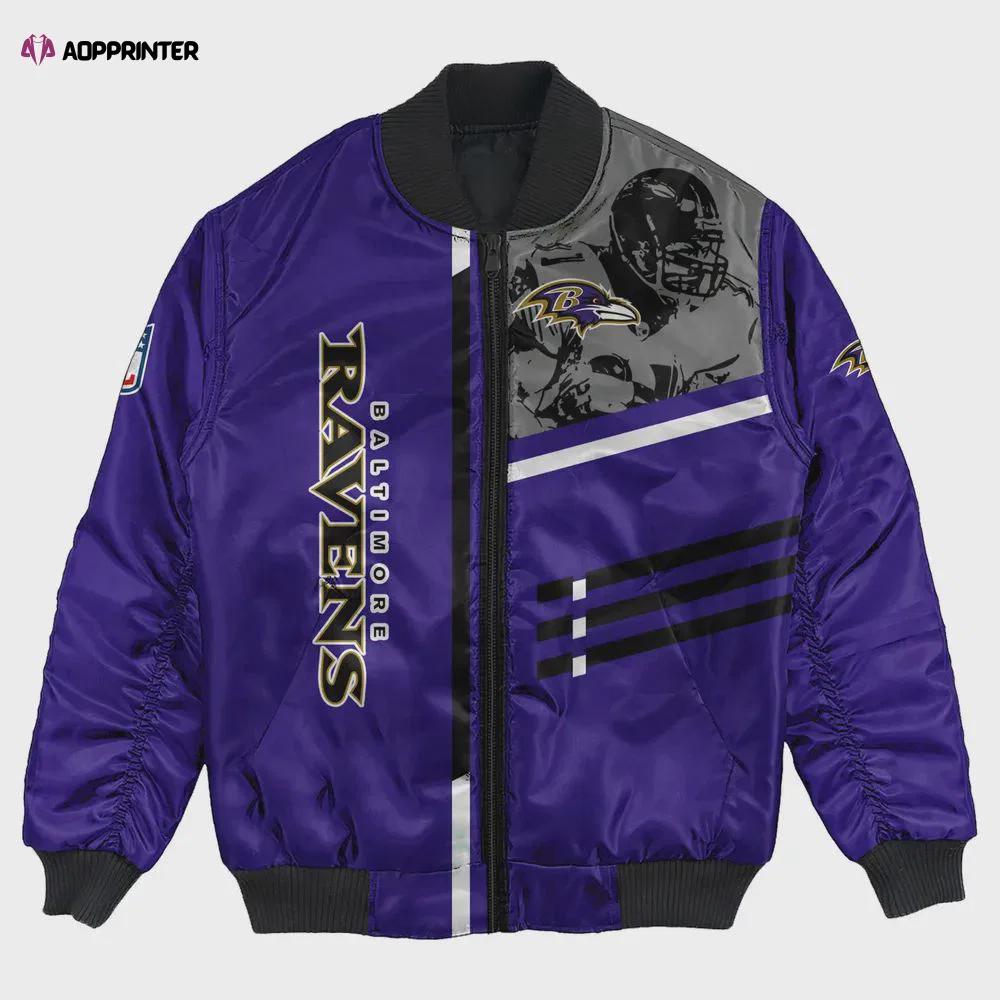 Baltimore ravens bomber jacket 3d printed personalized football for fan Bomber Jacket