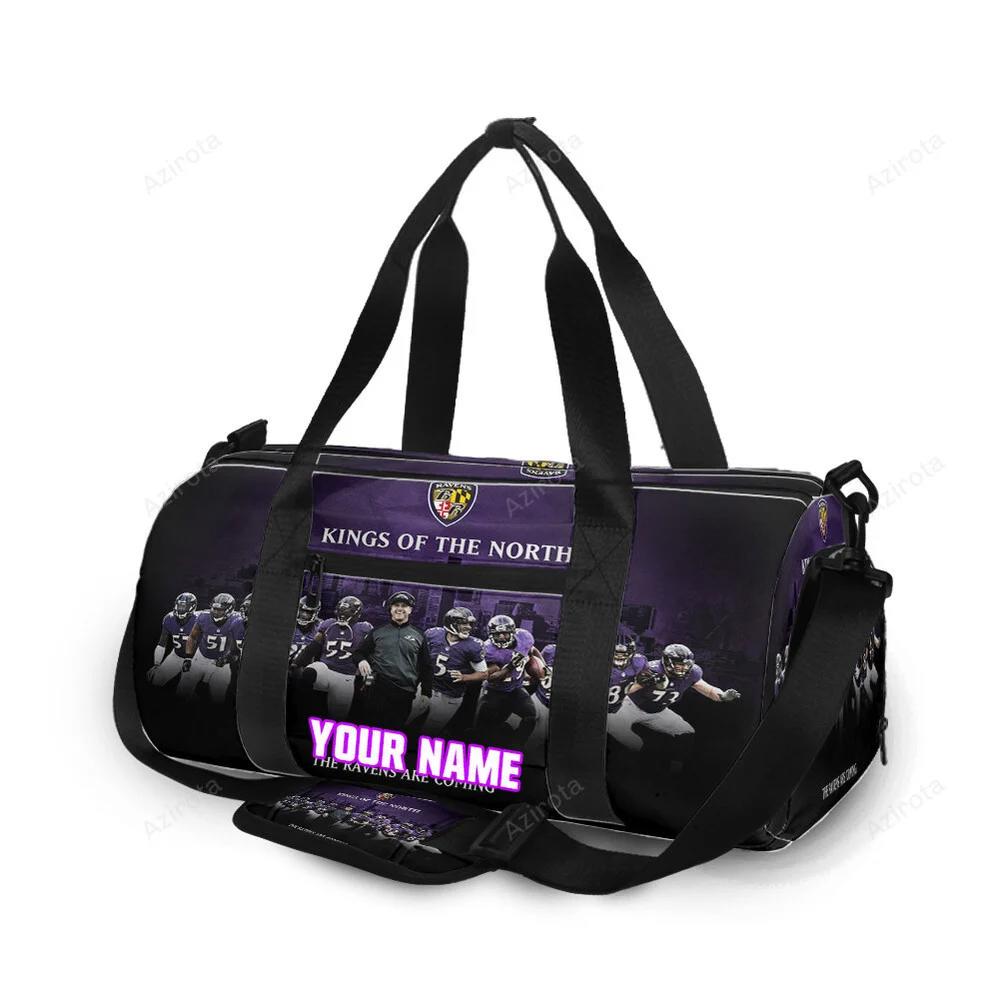 Baltimore ravens kings of the north personalized name travel bag gym bag 1248 Travel Bag