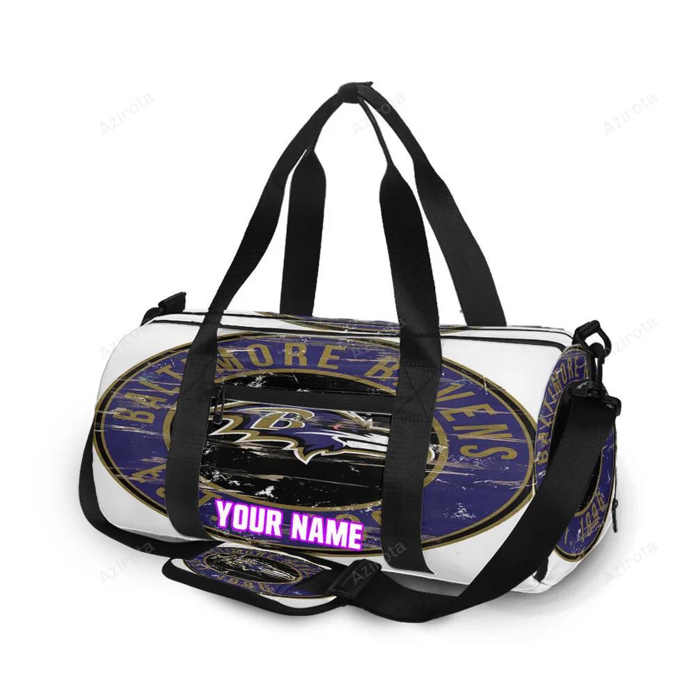 Baltimore ravens logo vintage personalized name travel bag gym bag 756 Travel Bag