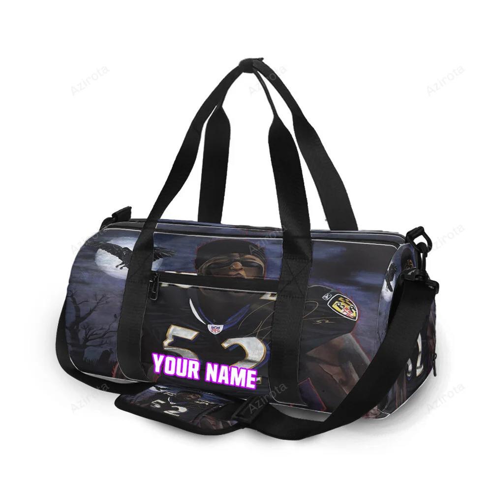 Baltimore ravens ray lewis 52 personalized name travel bag gym bag 1809 Travel Bag