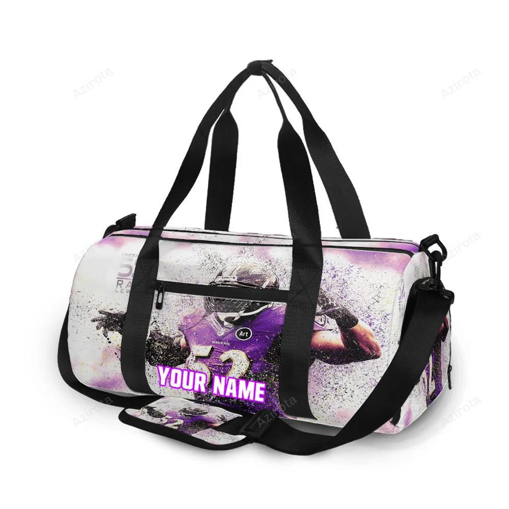 Baltimore ravens ray lewis 52 v5 panting personalized name travel bag gym bag 219 Travel Bag