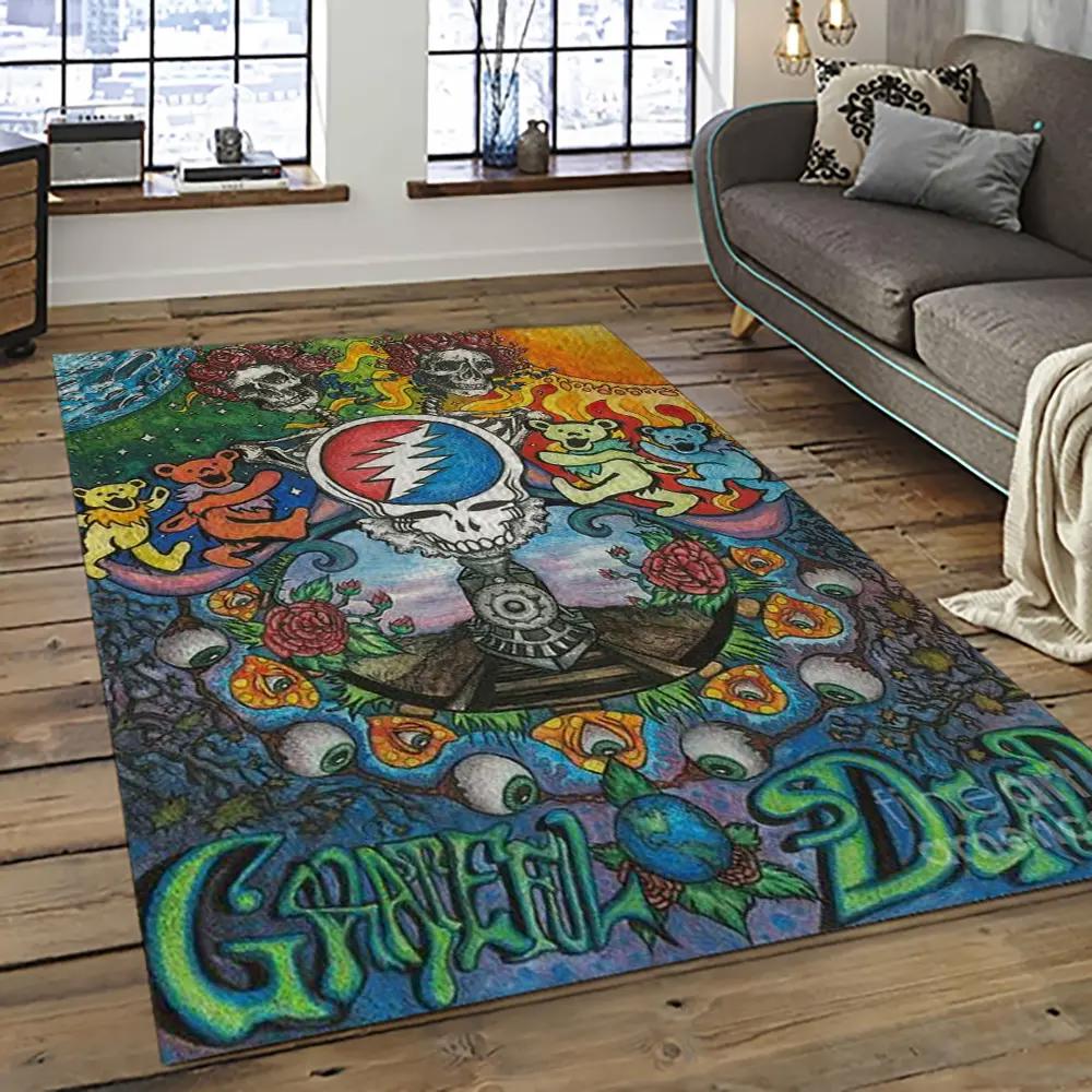 Band grateful dead music carpet rectangle area rug for living room bedroom decor grd12 Rectangle Rug