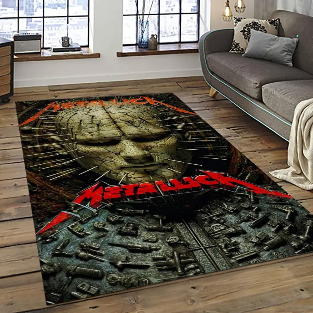 Band metallica music carpet rectangle area rug for living room bedroom decor ma30 Rectangle Rug