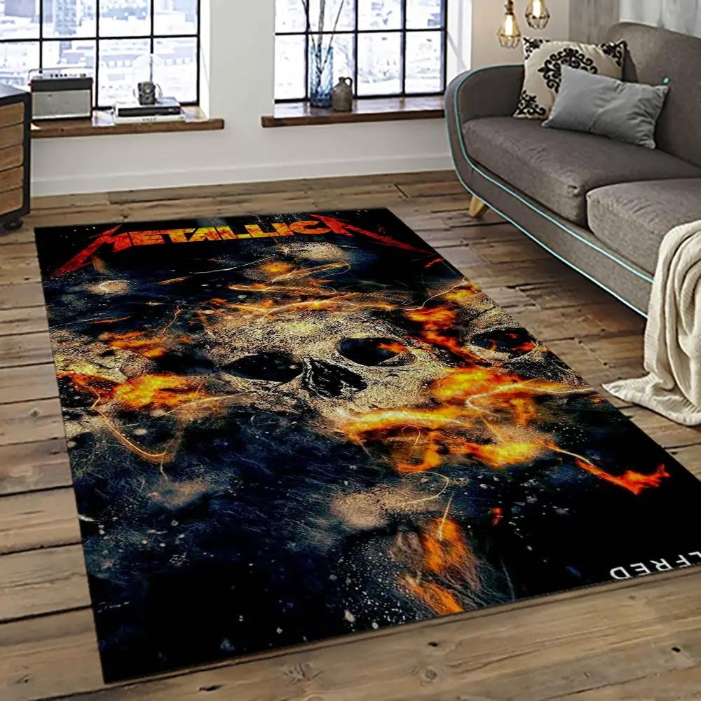 Band metallica music carpet rectangle area rug for living room bedroom decor ma32 Rectangle Rug