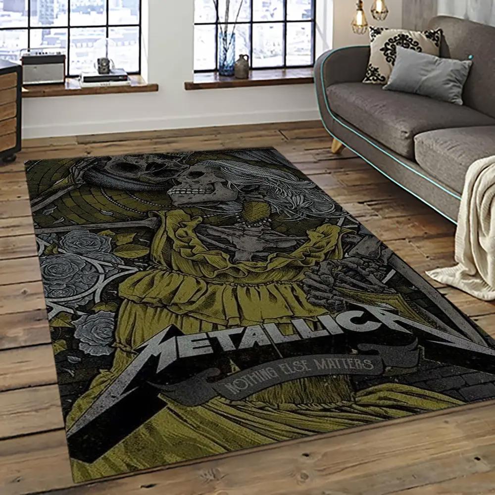 Band metallica music carpet rectangle area rug for living room bedroom decor ma34 Rectangle Rug