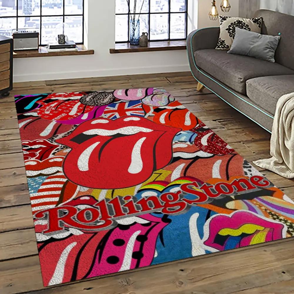 Band the rolling stones music carpet rectangle area rug for living room bedroom decor trs65 Rectangle Rug
