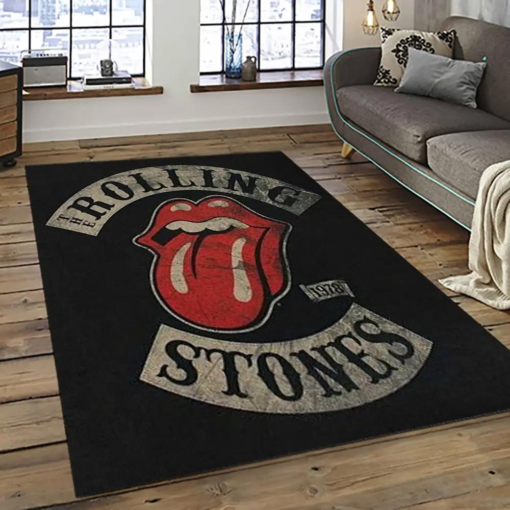 Band the rolling stones music carpet rectangle area rug for living room bedroom decor trs77 Rectangle Rug