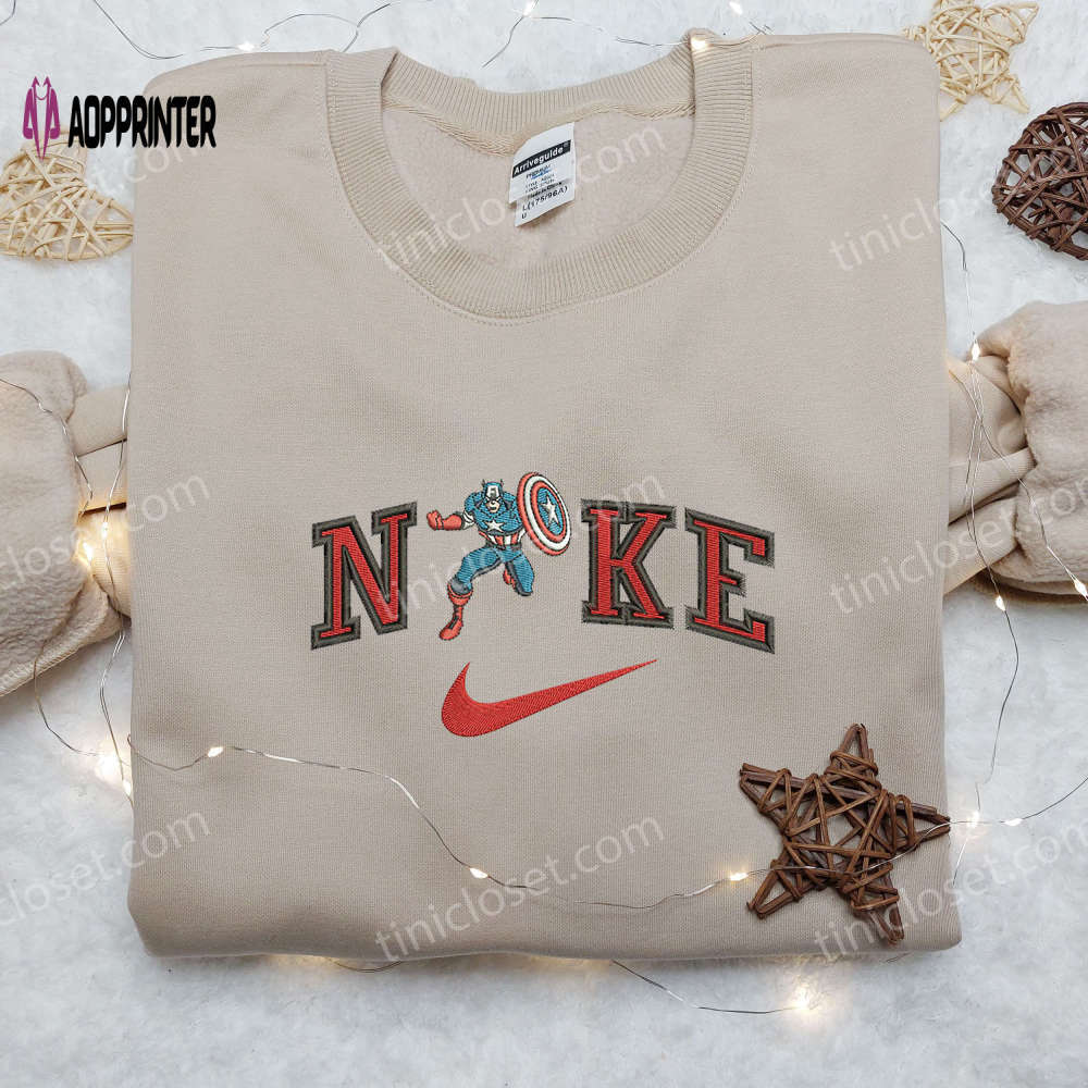 Baseball classic cap men hattain america x nike embroidered shirt: custom marvel movie tee Embroidered Shirt