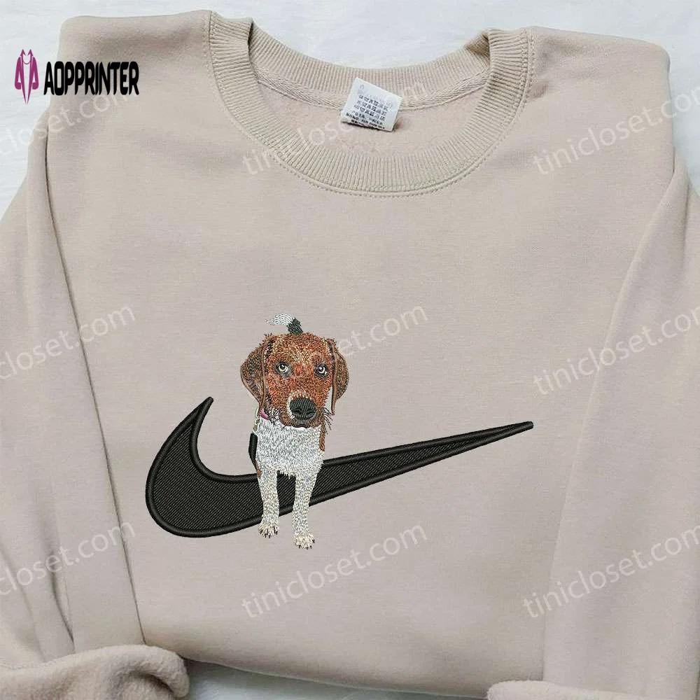 Beagle dog x nike embroidered shirt: animal-themed custom nike apparel Embroidered Shirt