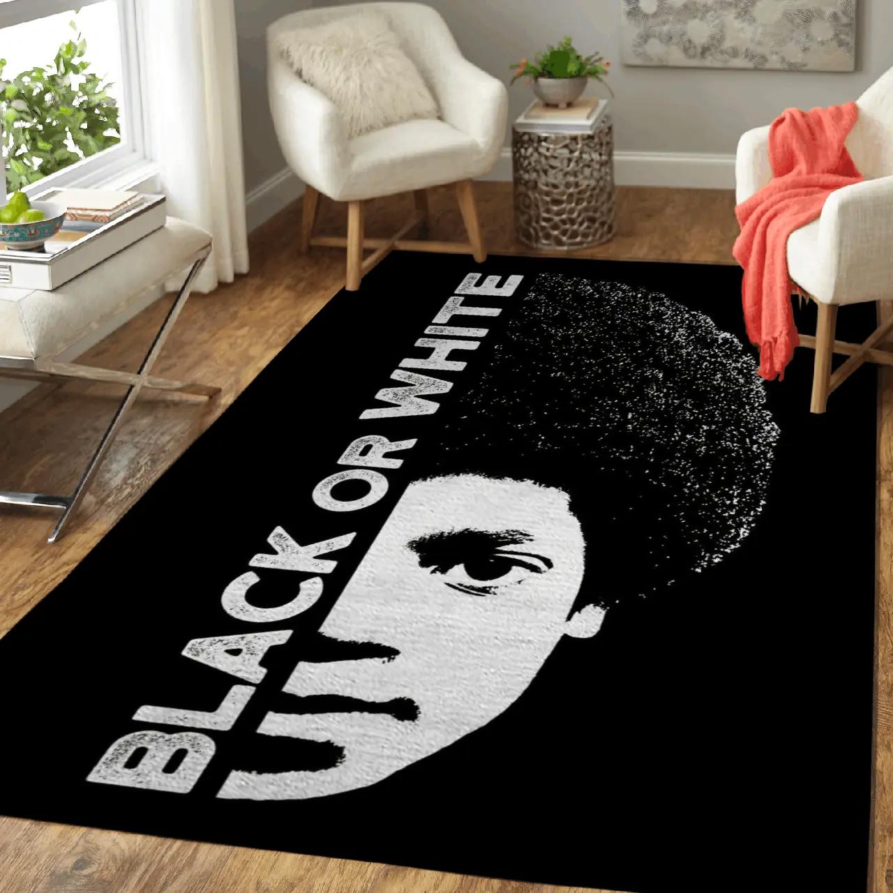 Black or white music art for fans area rug living room carpet rug regtangle carpet floor decor home decor Rectangle Rug