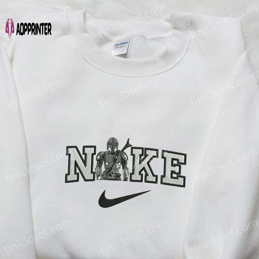 Boba fett star wars x nike embroidered sweatshirt: best nike inspired hoodie for birthday gifts Embroidered Shirt